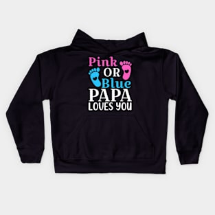 Pink or Blue Papa Loves You Cute Gender Reveal Father Kids Hoodie